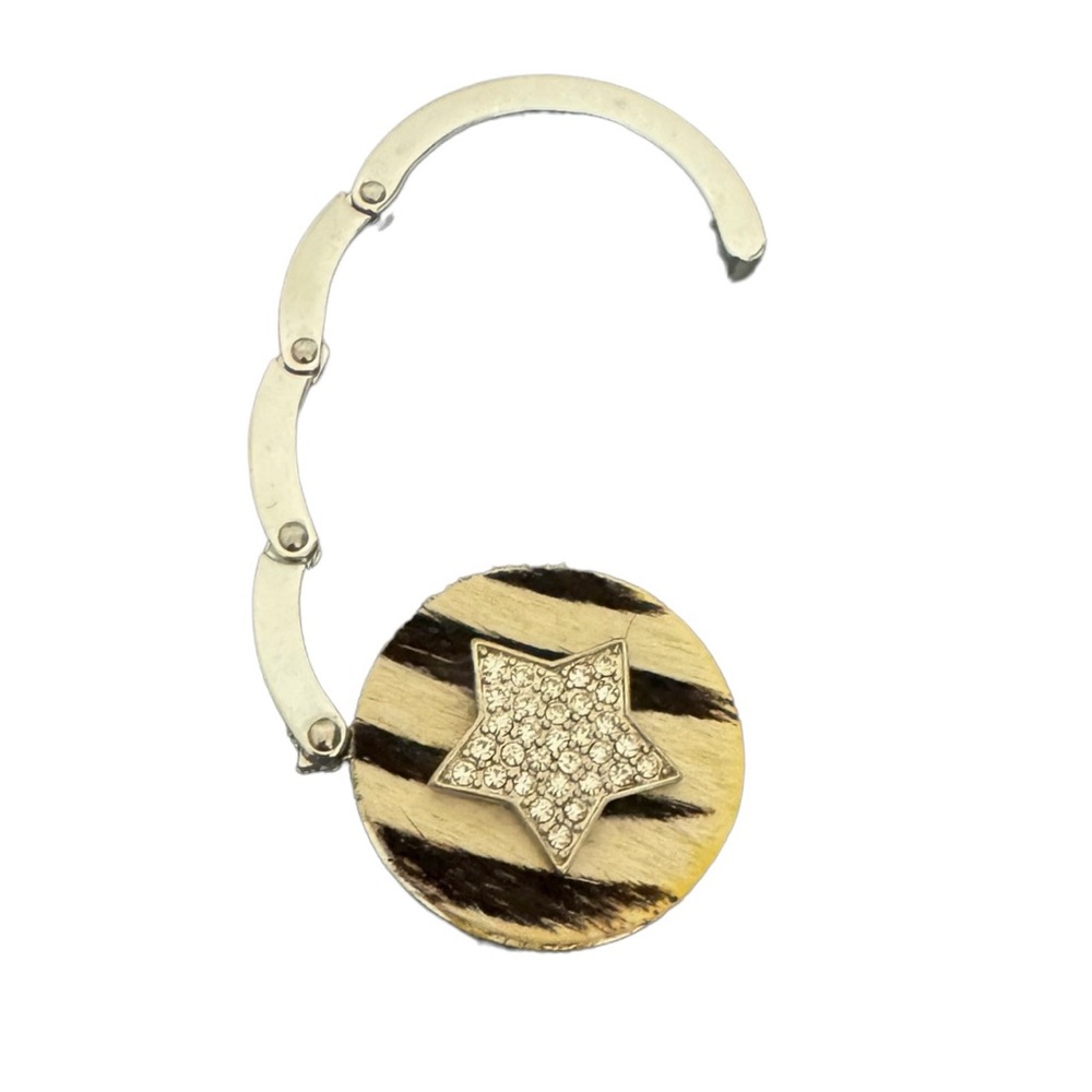 4/$40 Zebra Print Star Rhinestone Embellished‎ Hand Bag Hanger